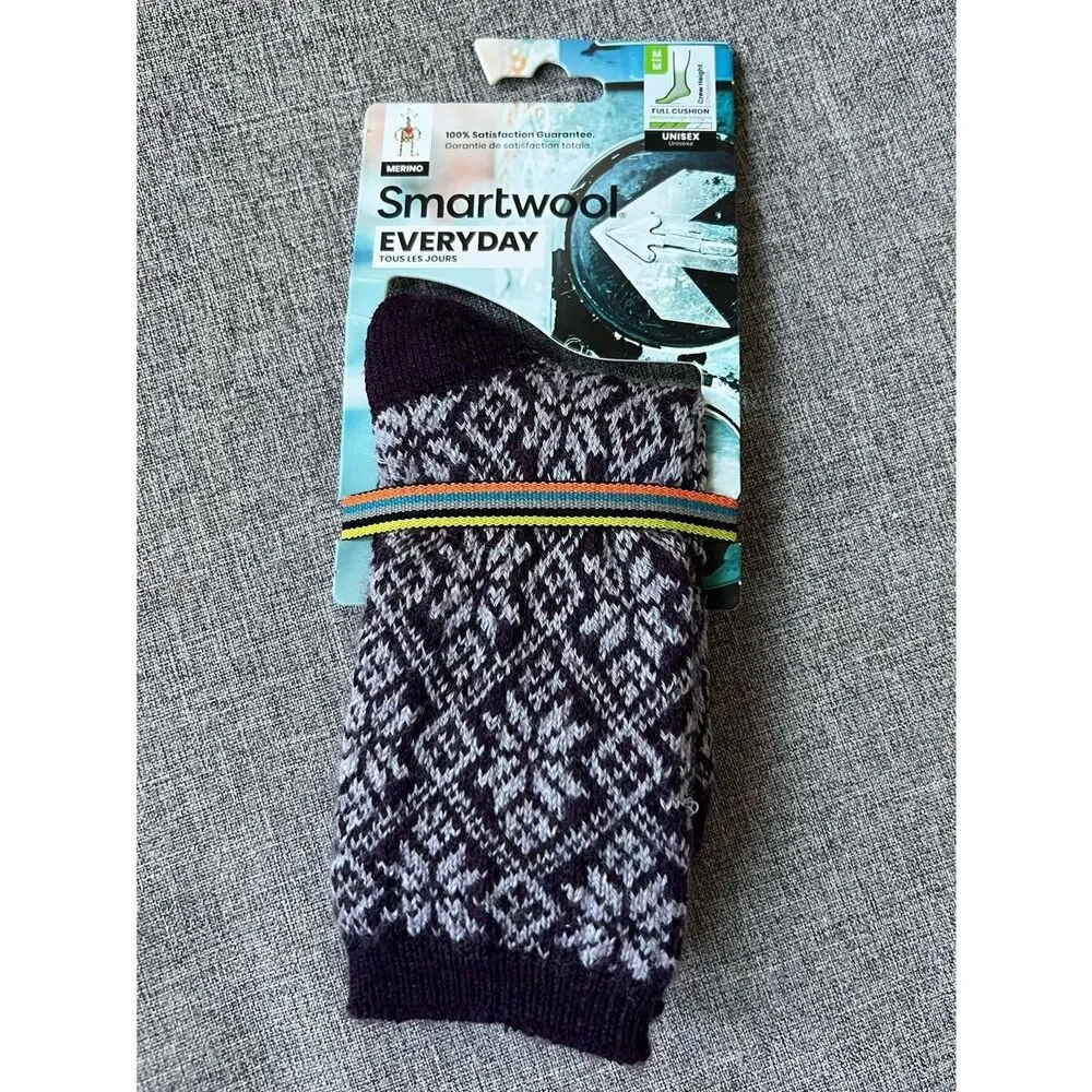 Smartwool NWT Everyday Snowflake Patterned Merino Socks Unisex Medium Cushioned